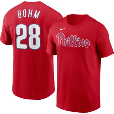 sorry, Nike Men's Philadelphia Phillies Alec Bohm #28 Red T-Shirt is currently out of stock