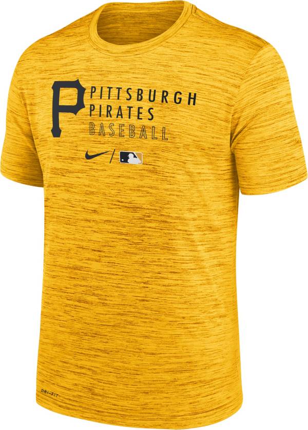 Nike Men's Pittsburgh Pirates Yellow Authentic Collection Velocity Practice T-Shirt