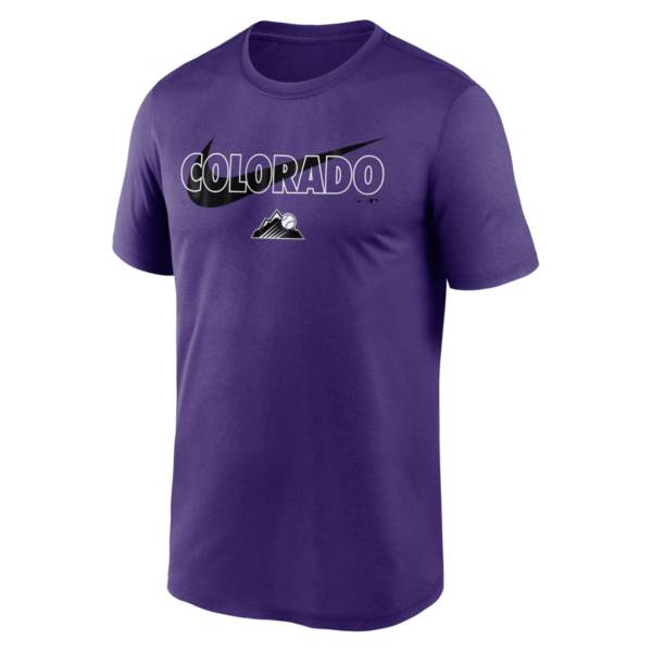 Nike Men's Colorado Rockies Purple Swoosh Legend T-Shirt