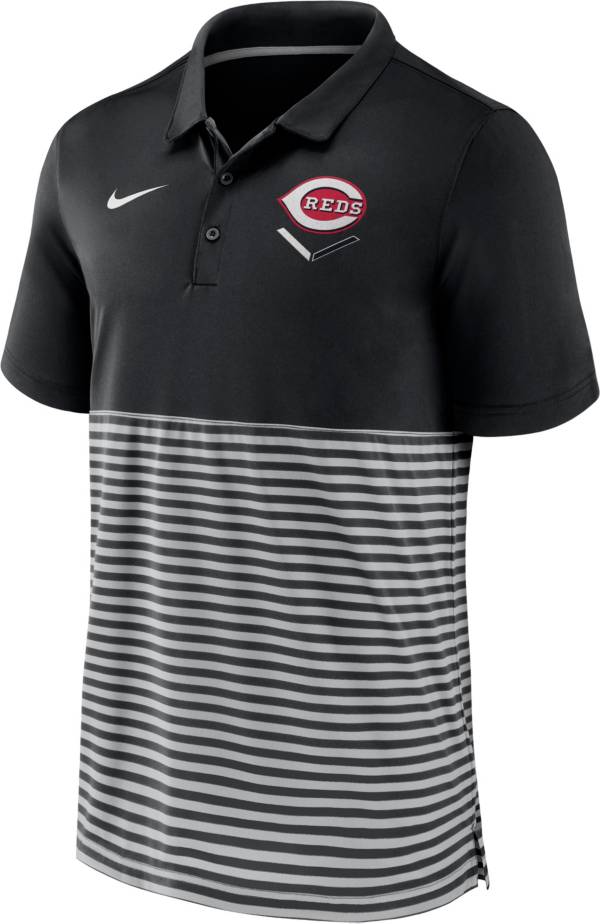 Nike Men's Cincinnati Reds Stripe White Polo