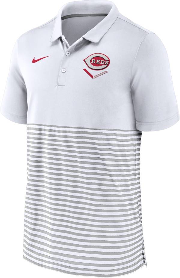 Nike Men's Cincinnati Reds Stripe Navy Polo