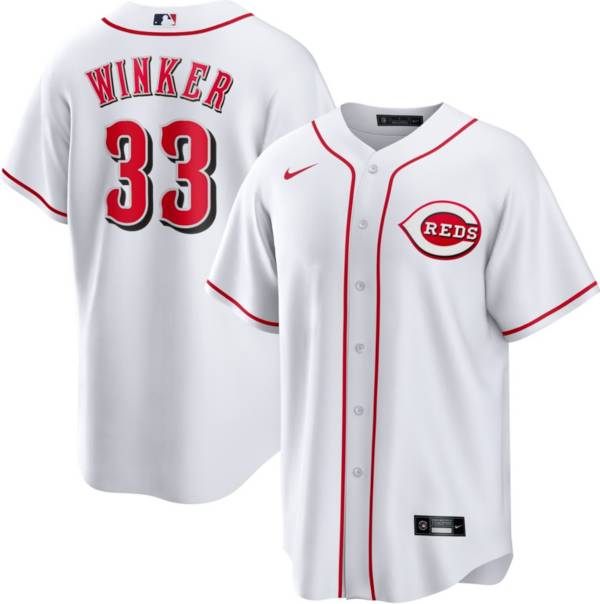 Nike Men's Cincinnati Reds Jesse Winker #33 White Cool Base Jersey