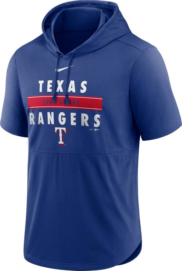 Nike Men's Texas Rangers Blue Short Sleeve Pullover Hoodie