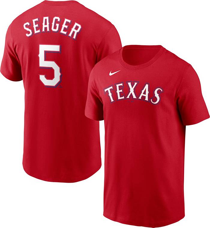 Nike Men's Texas Rangers Corey Seager #5 Red T-Shirt