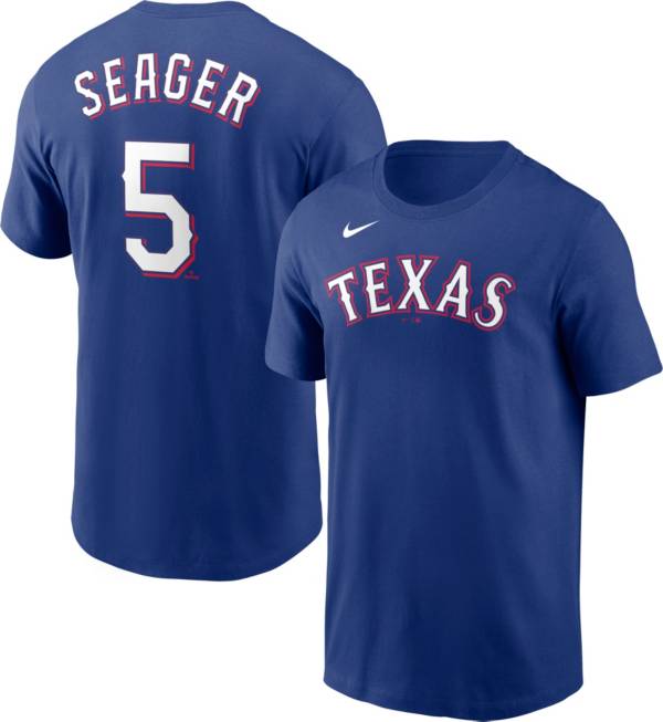 Nike Men's Texas Rangers Corey Seager #5 Blue T-Shirt