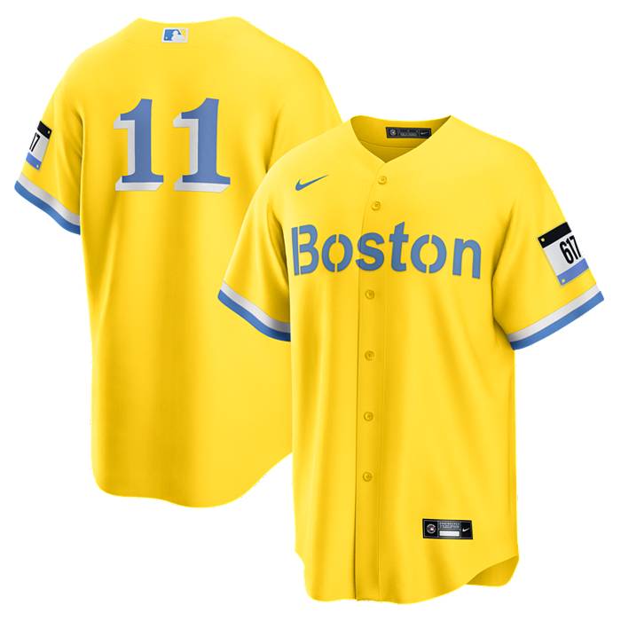 yellow blue red sox jersey