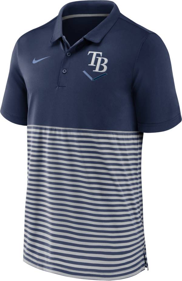 Nike Men's Tampa Bay Rays Stripe Navy Polo