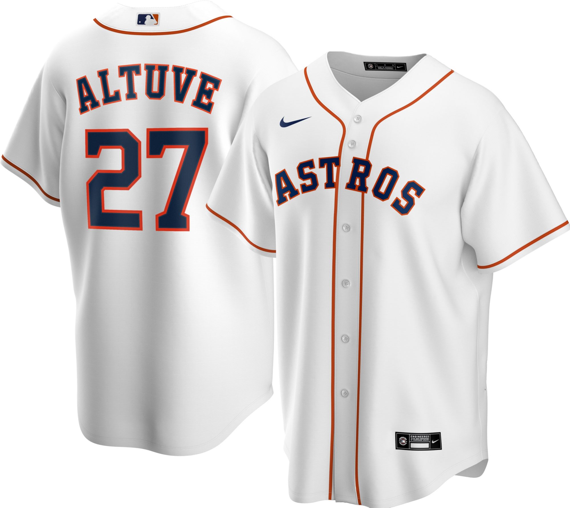 Houston Astros Men's Nike White Home 2020 Authentic Official Team Jersey