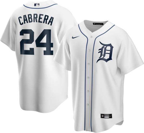 Nike Men's Detroit Tigers Miguel Cabrera 24 White Cool Base Jersey