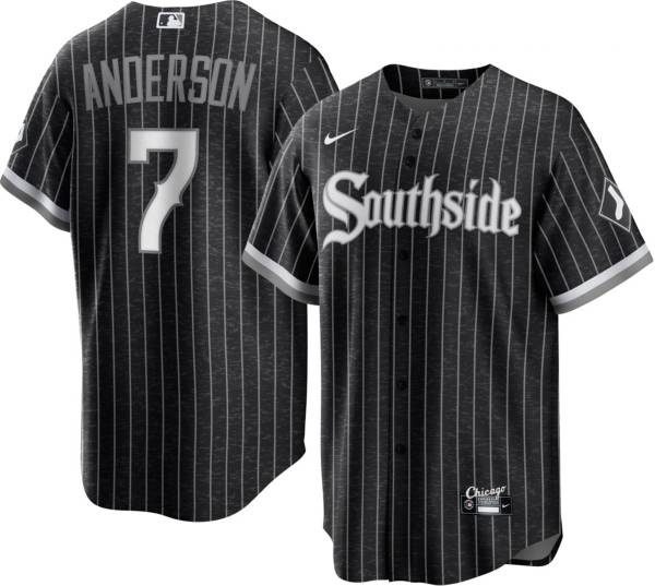 Nike Men's Chicago White Sox Tim Anderson #7 Black 2021 City Connect Cool Base Jersey