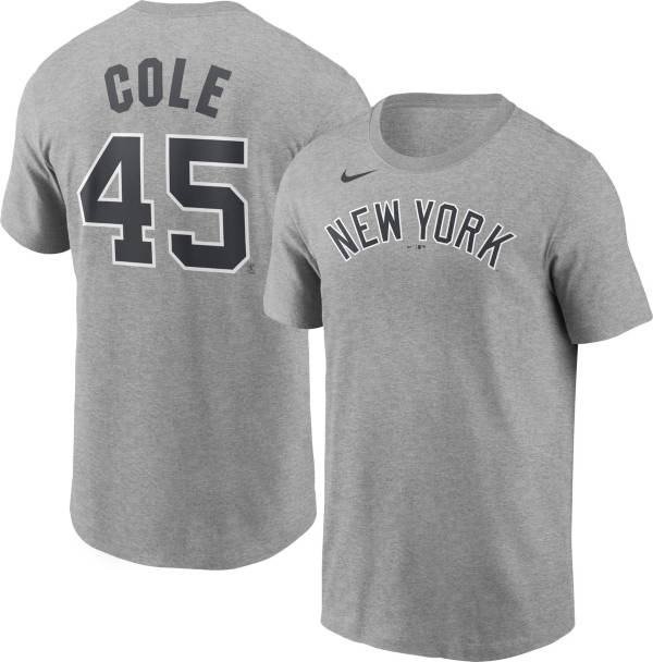 Nike Men's New York Yankees Gerrit Cole #45 Gray T-Shirt | Dick's ...