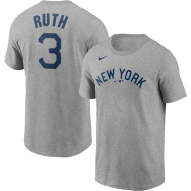 sorry, Nike Men's New York Yankees Babe Ruth #3 Grey 2021 Field of Dreams T-Shirt is currently out of stock