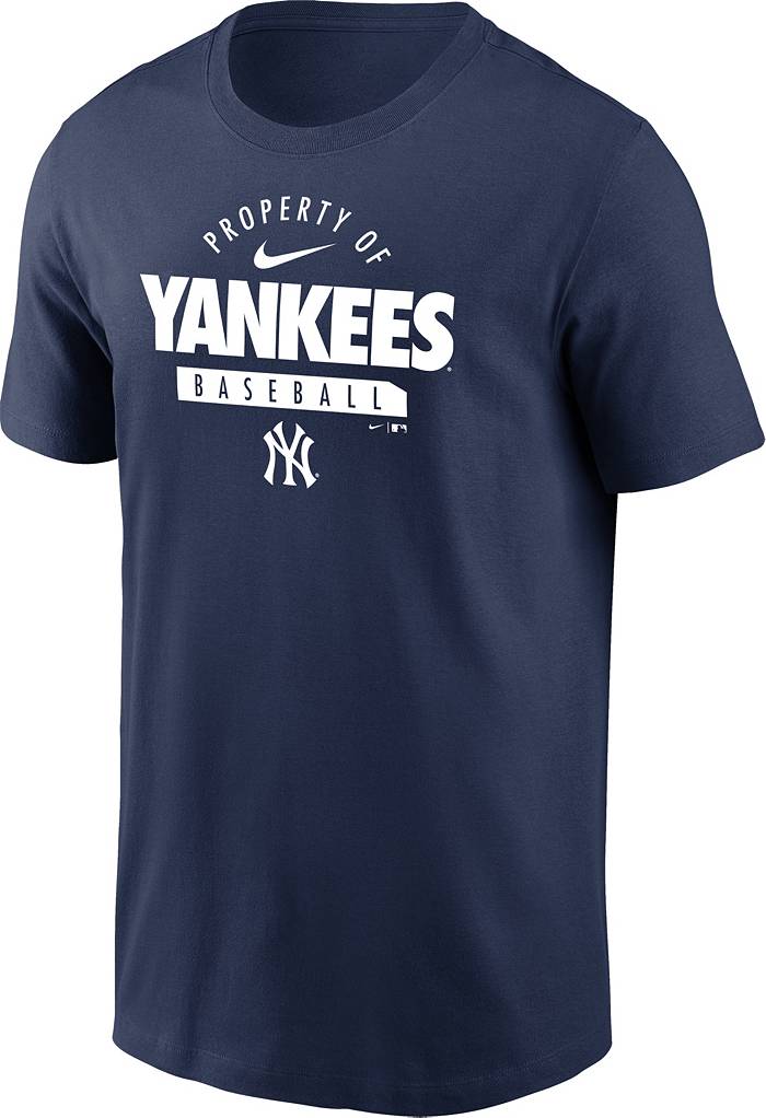 Nike MLB, Shirts, Nike Size Small Ny Yankees Home Blue Teeyankees Baseball  Logo Swoosh Brokenin