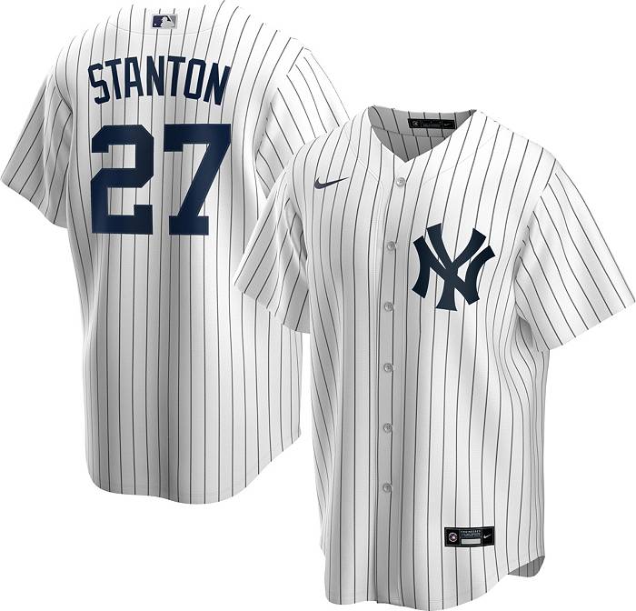 Nike Men's Replica New York Yankees Giancarlo Stanton #27 White