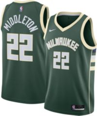 Men's Milwaukee Bucks Khris Middleton #22 Nike White Cream