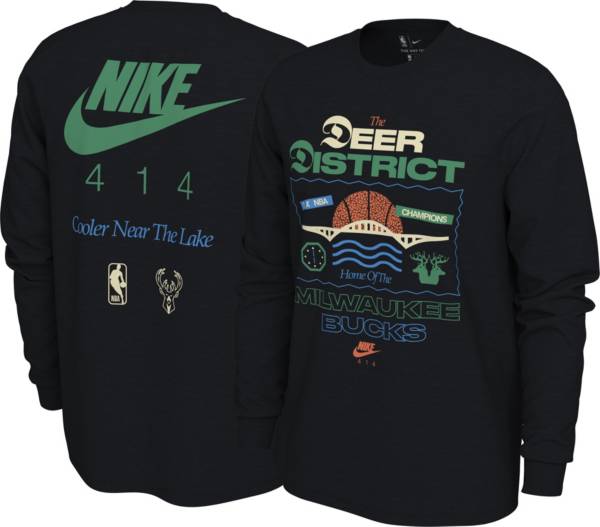 Nike Men's Milwaukee Bucks Black District Long Sleeve T-Shirt product image