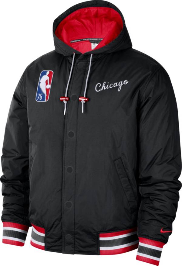Nike Men's 2021-22 City Edition Chicago Bulls Black Full Zip Jacket product image