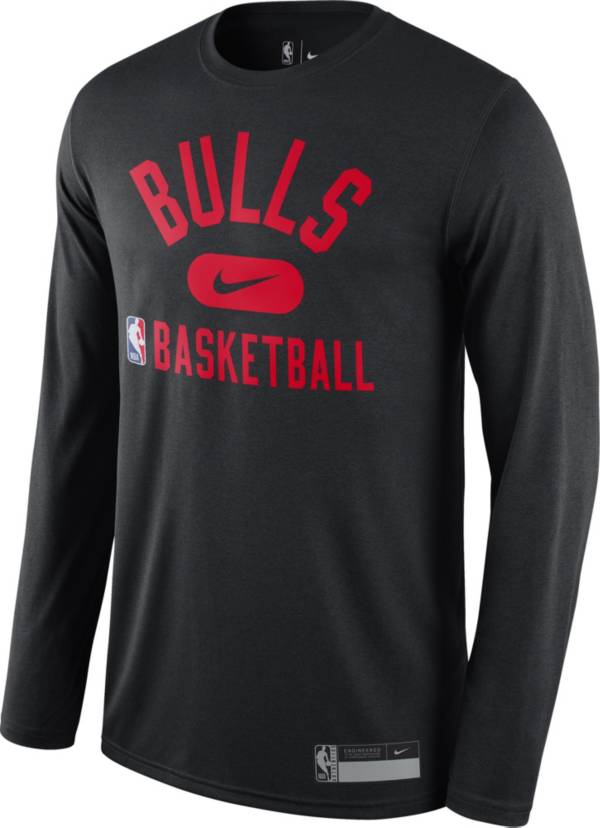 Nike Men's Chicago Bulls Black Dri-Fit Long Sleeve T-Shirt