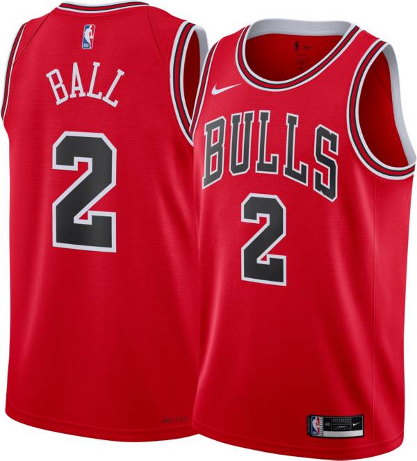 Nike Men's Chicago Bulls Lonzo Ball #2 Red Dri-FIT Swingman Jersey