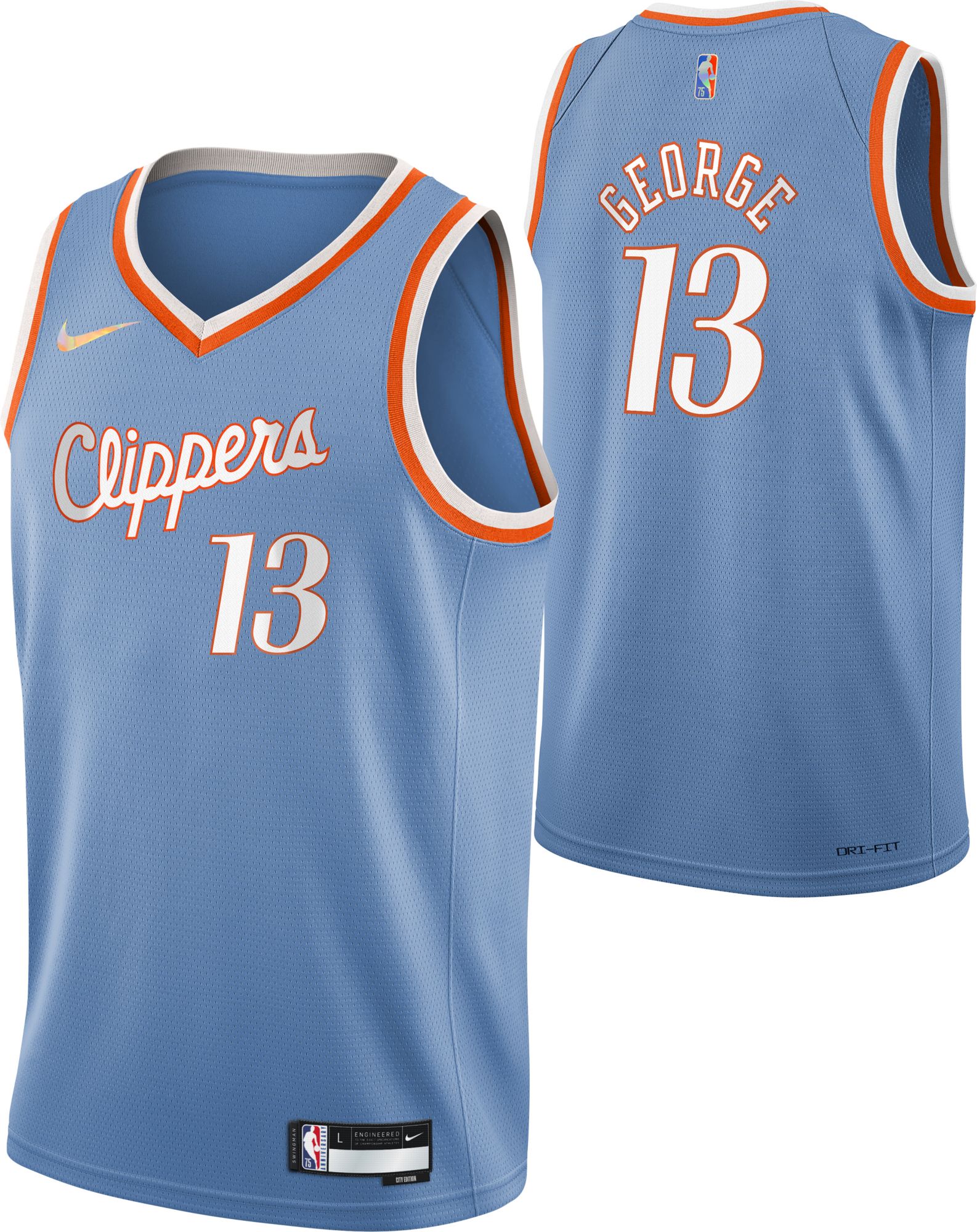 Infant LA Clippers Paul George Nike Royal 2020/21 Jersey - Icon Edition