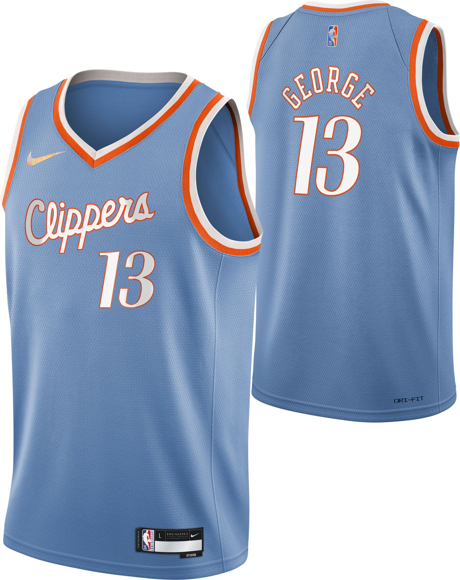 Authentic Men's Paul George White Jersey - #13 Basketball Los Angeles  Clippers Association Edition