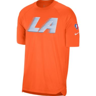 sorry, Nike Men's 2021-22 City Edition Los Angeles Clippers Orange Dri-Fit Pregame Shirt is currently out of stock