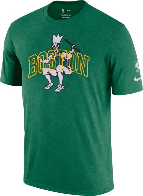 Nike Men's 2021-22 City Edition Boston Celtics Green Washed T-Shirt