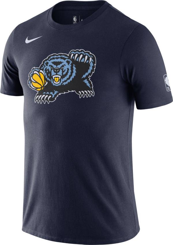 Nike Men's 2021-22 City Edition Memphis Grizzlies Blue Dri-Fit Logo T-Shirt