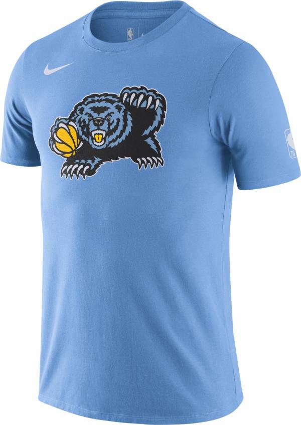 Nike Men's 2021-22 City Edition Memphis Grizzlies Blue Dri-Fit Logo T-Shirt