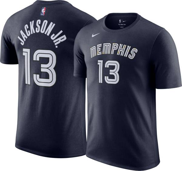 Nike Men's 2021-22 City Edition Memphis Grizzlies Jaren Jackson Jr #13 Blue Cotton T-Shirt product image