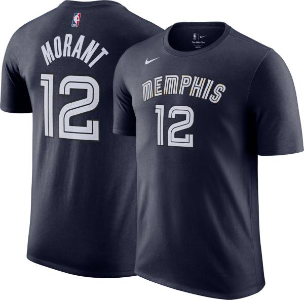 Nike Men's 2021-22 City Edition Memphis Grizzlies Ja Morant #12 Blue Cotton T-Shirt