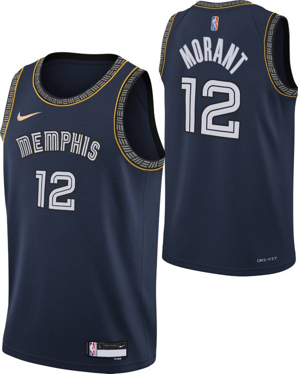 Nike Men's 2021-22 City Edition Memphis Grizzlies Ja Morant #12 Blue Dri-FIT Swingman Jersey