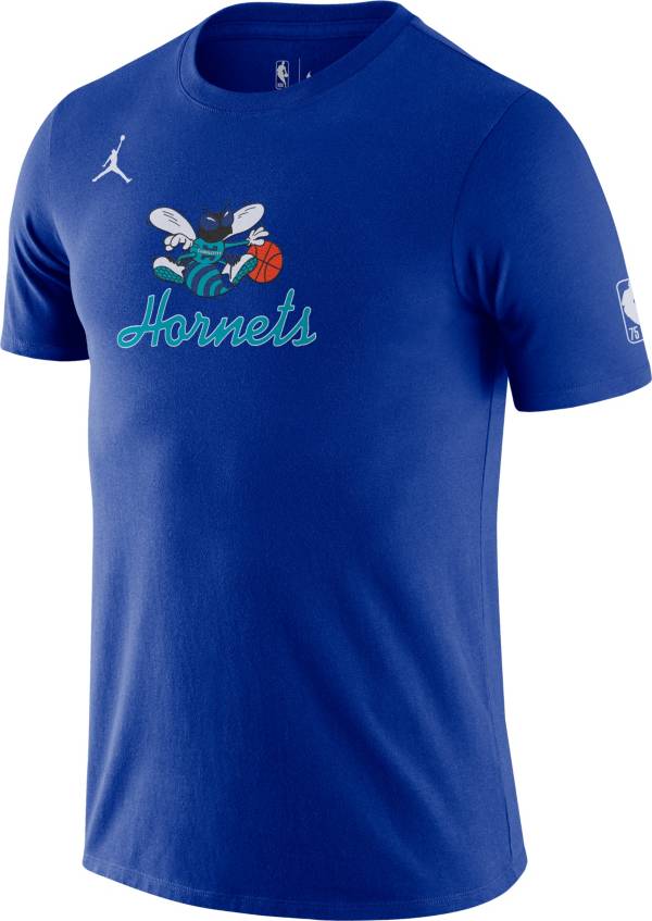 Nike Men's 2021-22 City Edition Charlotte Hornets Blue Dri-Fit Logo T-Shirt