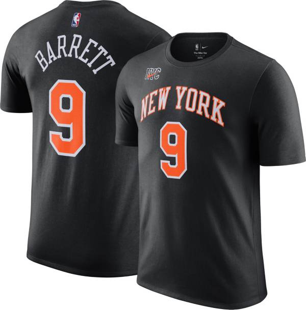 Nike Men's 2021-22 City Edition New York Knicks RJ Barrett #9 Black Cotton T-Shirt product image