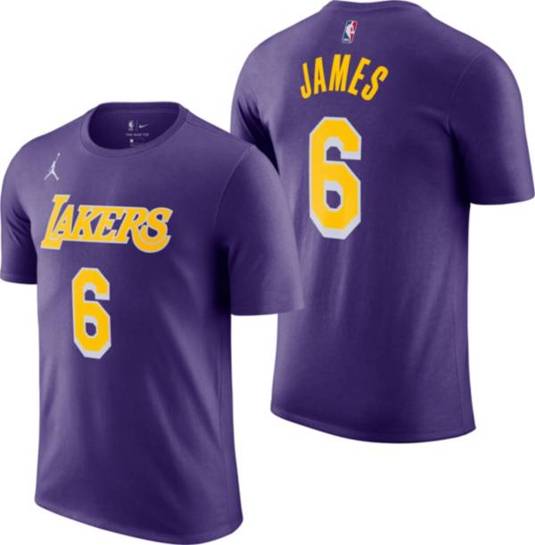 Jordan Los Angeles Lakers LeBron #6 Purple T-Shirt | Dick's