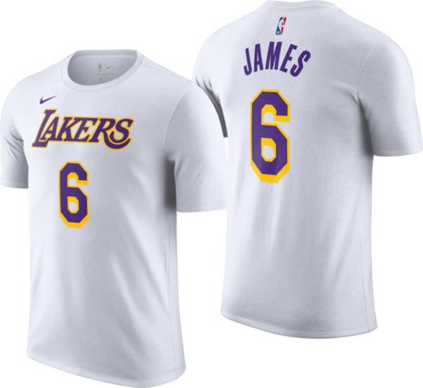 Nike Men's Angeles Lakers James #6 White T-Shirt | Dick's Goods