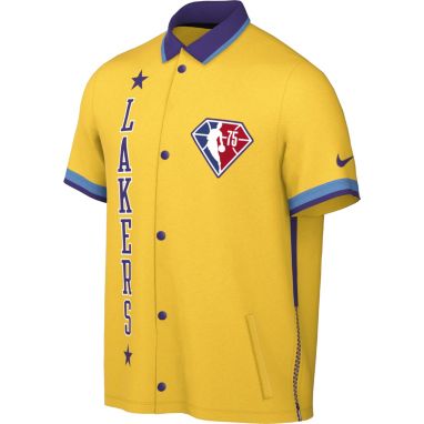 sorry, Nike Men's 2021-22 City Edition Los Angeles Lakers Yellow Full Showtime Full Zip Short Sleeve Jacket is currently out of stock