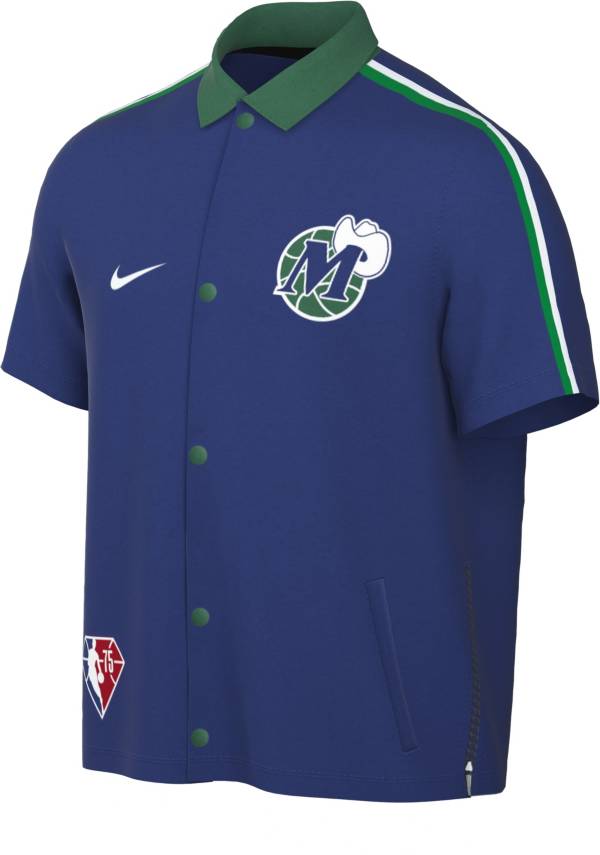 Nike Men's 2021-22 City Edition Dallas Mavericks Blue Full Showtime Full Zip Short Sleeve Jacket product image