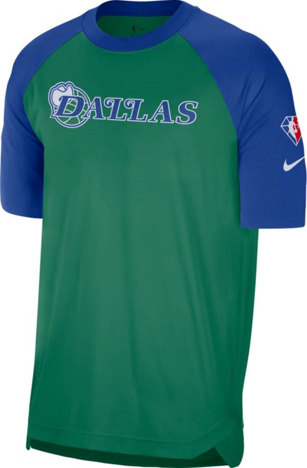 Nike Men's 2021-22 City Edition Dallas Mavericks Green Dri-Fit Pregame Shirt