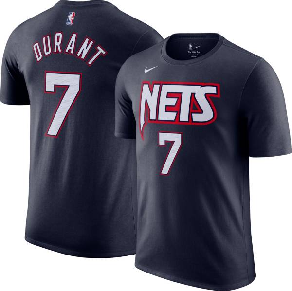 Nike Men's 2021-22 City Edition Brooklyn Nets Kevin Durant #7 Blue Cotton T-Shirt product image