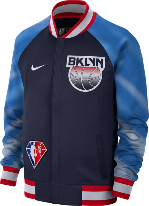 Nike Men's 2021-22 City Edition Brooklyn Nets Blue Full Showtime Full Zip Long Sleeve Jacket