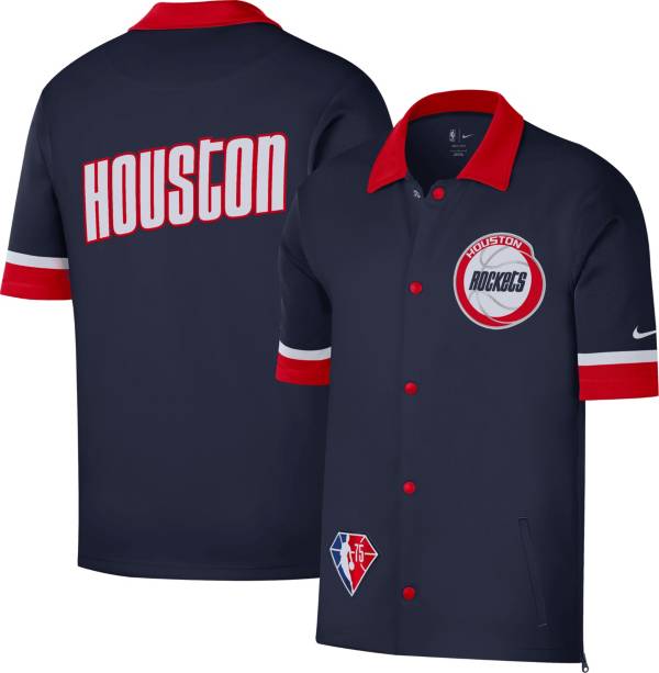 Nike Men's 2021-22 City Edition Houston Rockets Blue Full Showtime Full Zip Short Sleeve Jacket