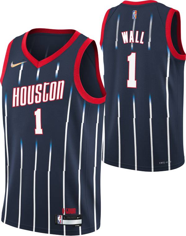 Nike Men's 2021-22 City Edition Houston Rockets John Wall #1 Red Dri-FIT Swingman Jersey