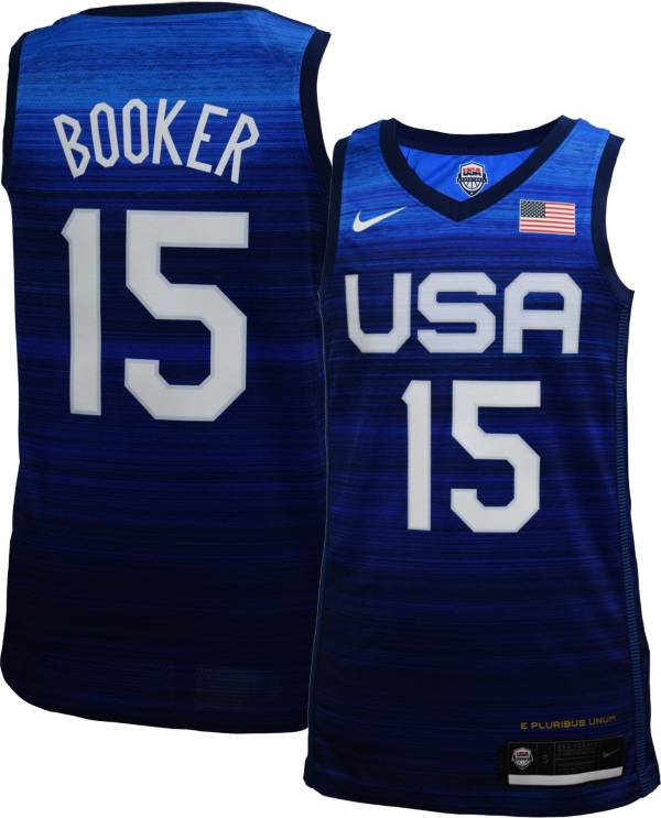 Nike Men S Usa Basketball Olympics Devin Booker 15 Navy Jersey Dick S Sporting Goods