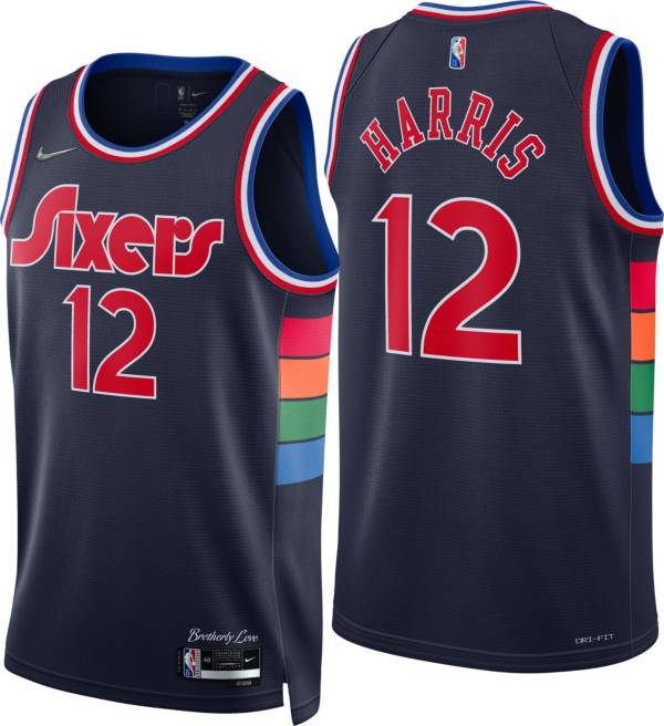 Nike Men's 2021-22 City Edition Philadelphia 76ers Tobias Harris #12 Blue Dri-FIT Swingman Jersey