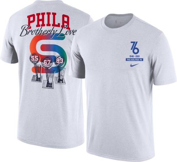 Nike Men's 2021-22 City Edition Philadelphia 76ers White Story T-Shirt