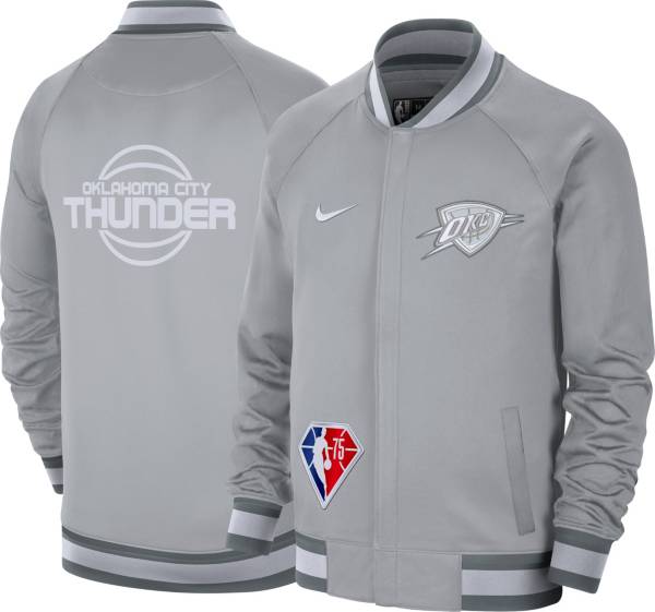 Nike Men's 2021-22 City Edition Oklahoma City Thunder Gray Full Showtime Full Zip Long Sleeve Jacket product image