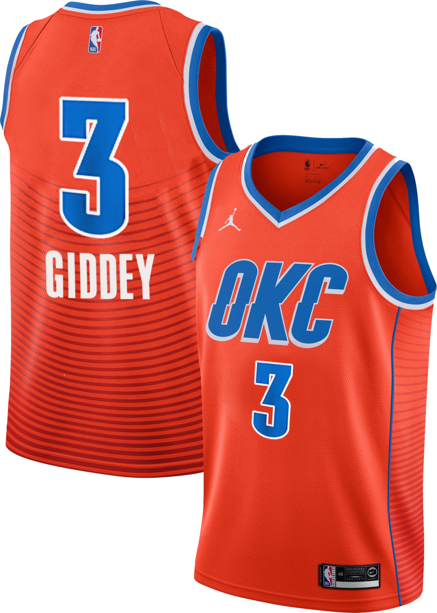 Thunder adult sizes jersey