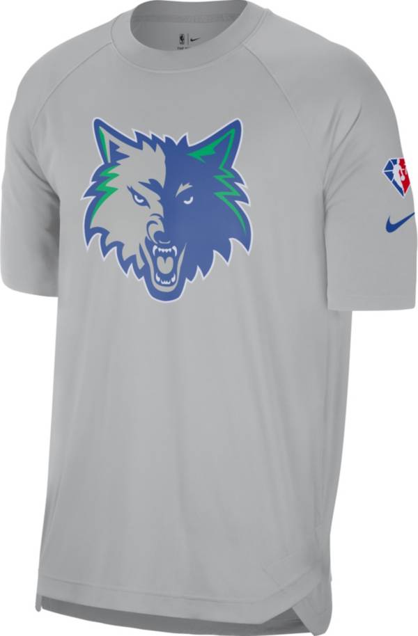 Nike Men's 2021-22 City Edition Minnesota Timberwolves Black Dri-Fit Pregame Shirt