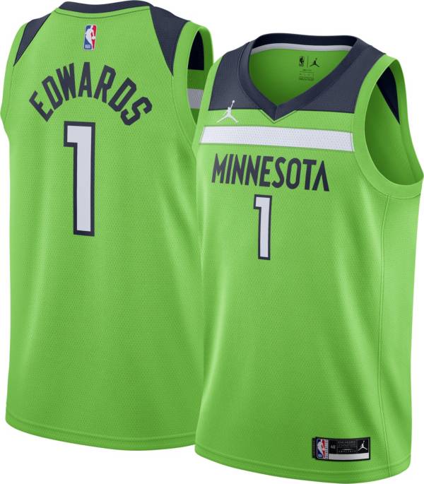 Jordan Men's Minnesota Timberwolves Anthony Edwards  #1 Green Dri-FIT Statement Edition Jersey